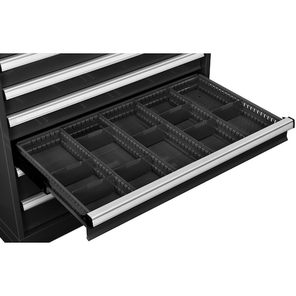 Global Industrial Dividers for 4inH Drawer of Modular Drawer Cabinet 36inWx24inD, Black 316071 - main